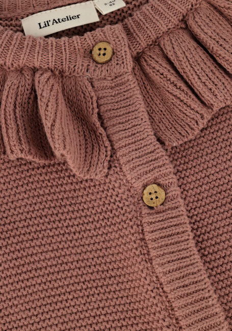 Roze LIL' ATELIER Vest NBFROSANNA LS LOOSE KNIT CARD - large