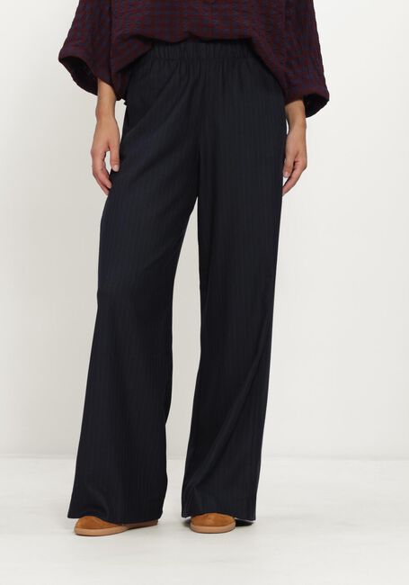 Donkerblauwe BY-BAR Wijde broek CELIN PINSTRIPE PANTS - large