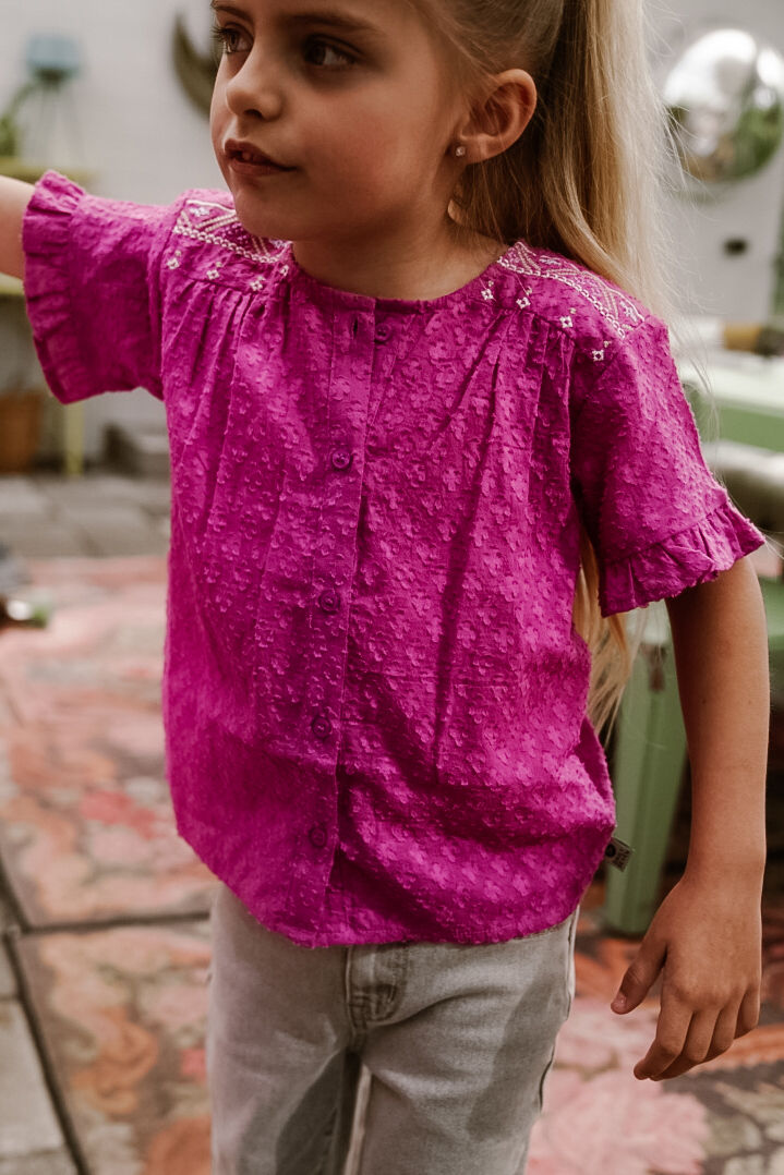 DAILY7 Meisjes Tops & T-shirts Shirt Embroiderie Paars
