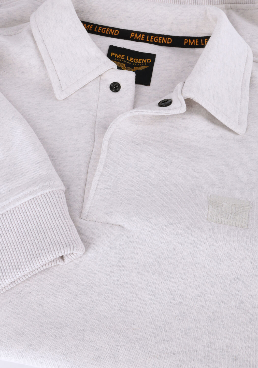 Witte PME LEGEND Truien/vesten HALF BUTTON COLLAR SOFT BRUSHED FLEECE - large