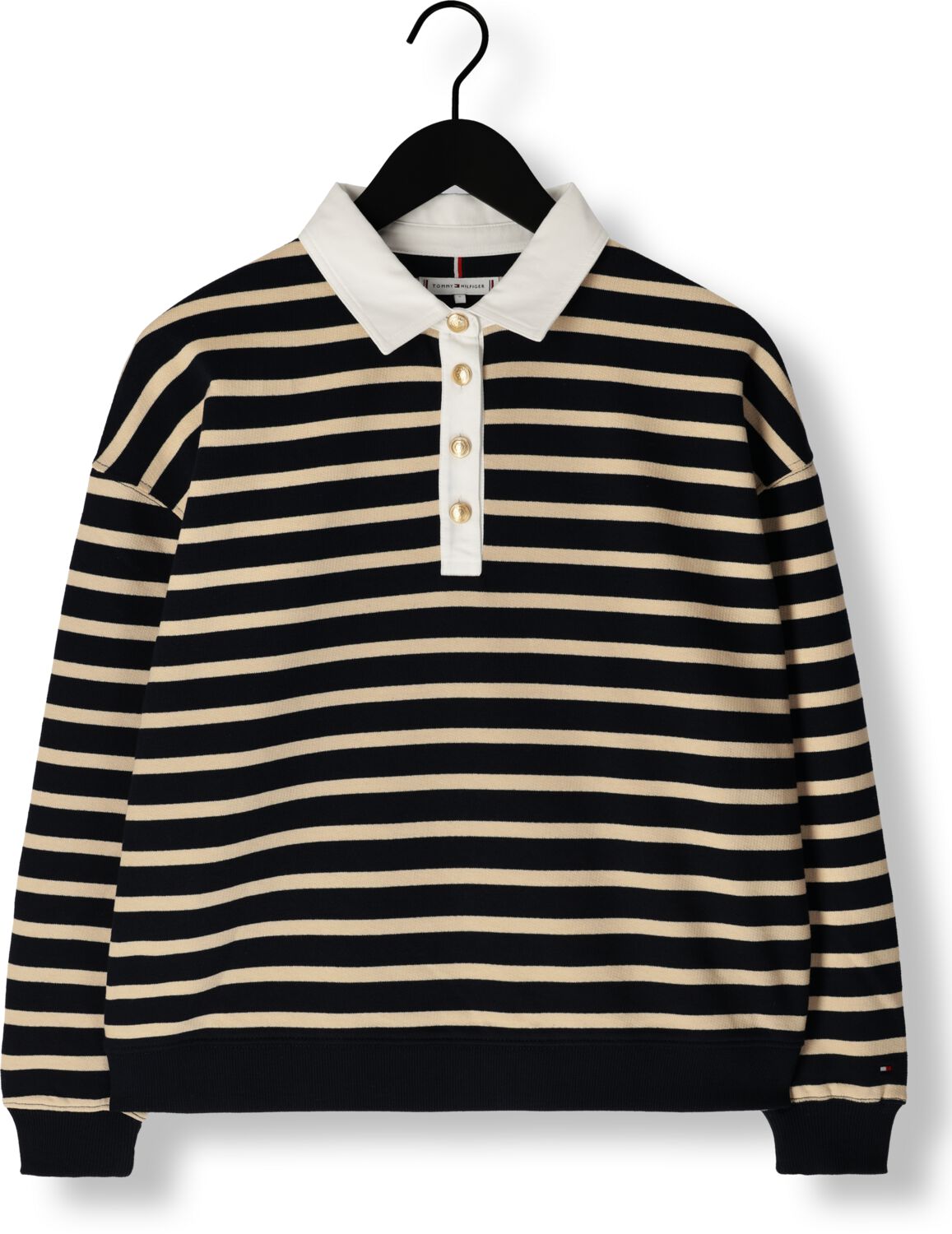 TOMMY HILFIGER Dames Truien & Vesten Reg Stp Gold Btn Polo Swtshrt Donkerblauw