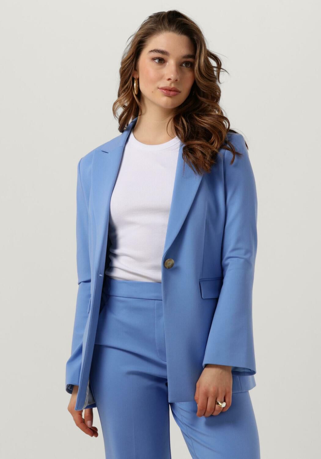 lichtblauwe beaumont blazer blazer midlong double jersey