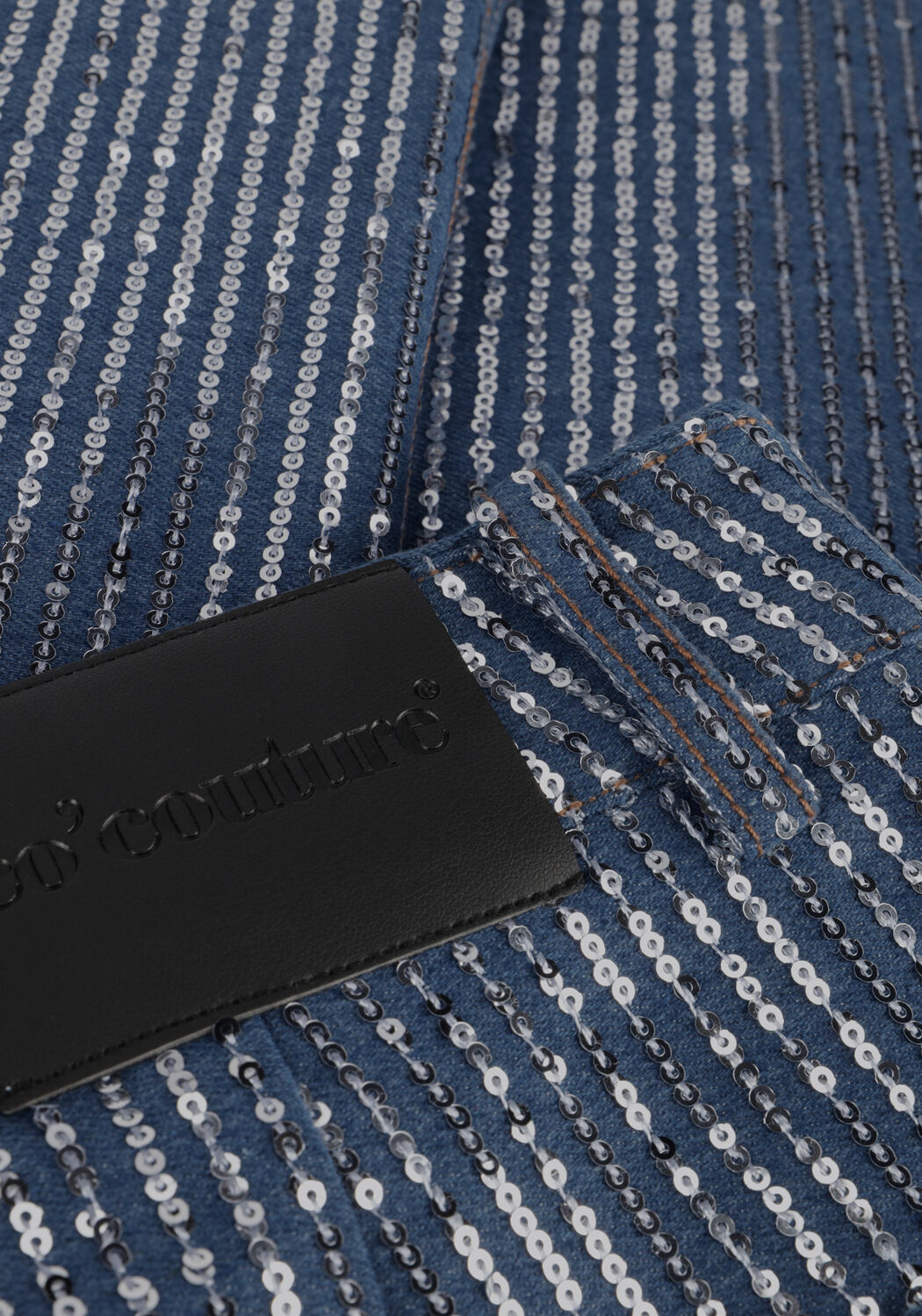 Blauwe CO'COUTURE Straight leg jeans SEQUIN DENIM PANT - large