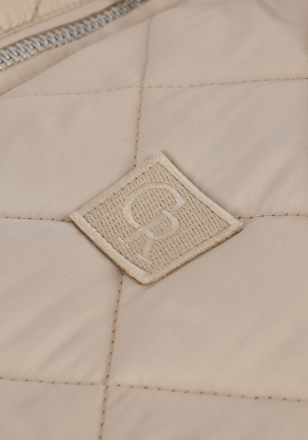 Beige COLOURFUL REBEL Gewatteerde jas HUNTER QUILTED LONG OVERSIZED BOMBER JACKET - large