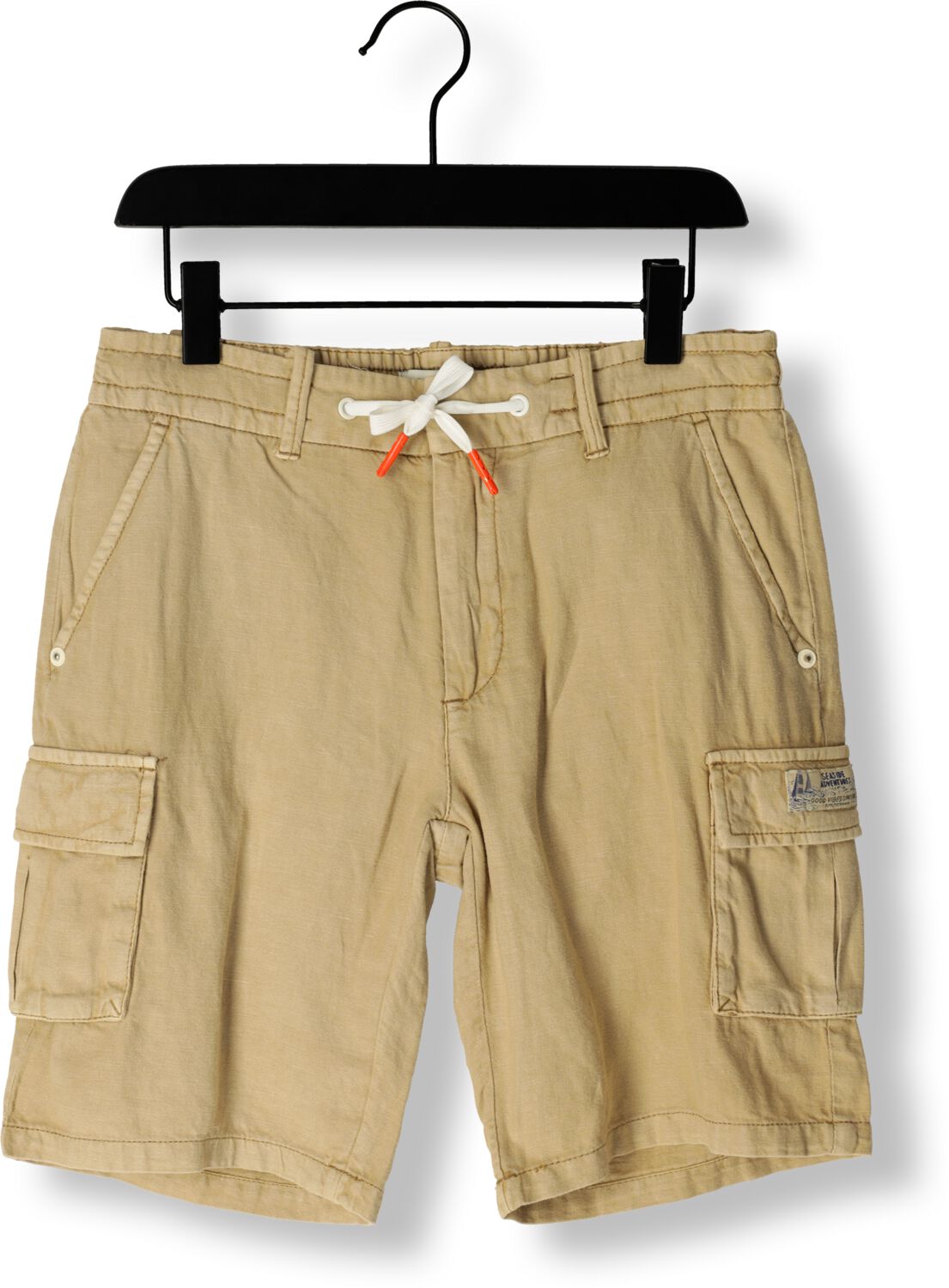 SCOTCH & SODA Jongens Broeken Garment-dyed Cotton Linen Cargo Shorts Zand