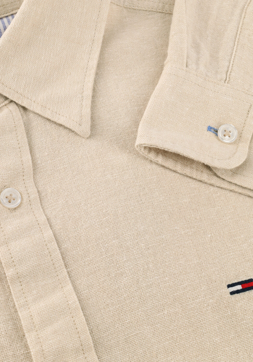 Beige TOMMY JEANS Casual overhemd TJM REG LINEN BLEND SHIRT EXT - large