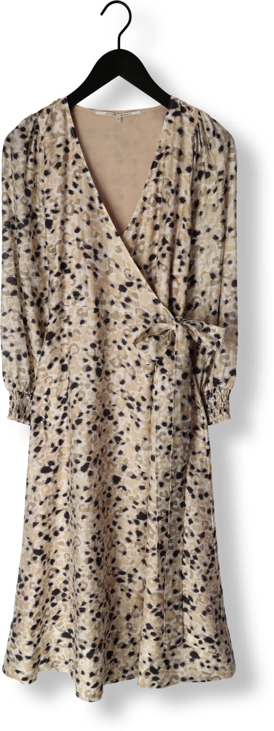 SECOND FEMALE Dames Jurken Gaura Wrap Dress Beige