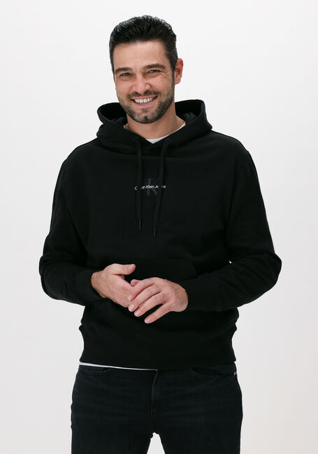 Zwarte CALVIN KLEIN Sweater MONOGRAM LOGO HOODIE - large