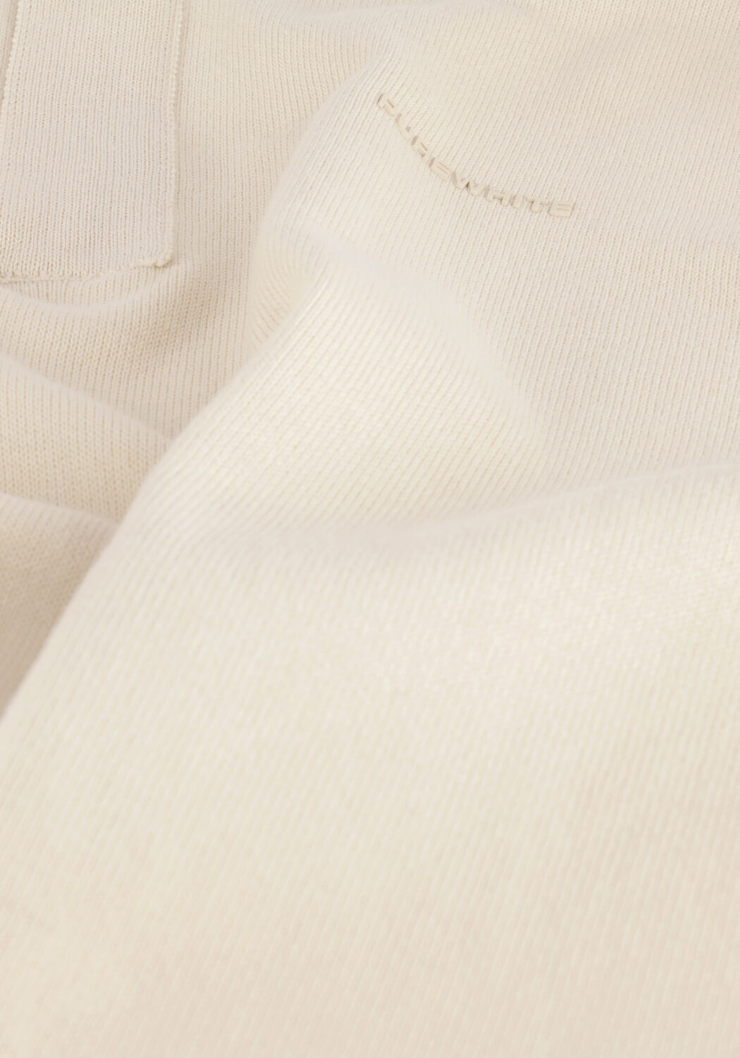 Gebroken wit PUREWHITE Trui HALF ZIP WITH RIBBED COLLAR - large