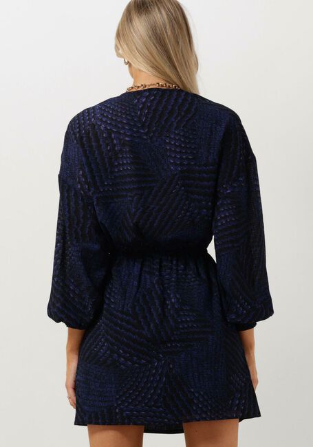 Donkerblauwe ALIX THE LABEL Mini jurk GRAPHIC WRAP DRESS - large