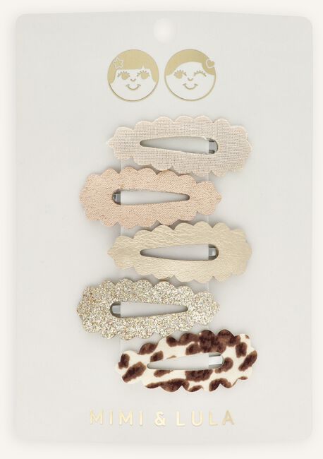 Beige Mimi & Lula Haaraccessoires LEOPARD SCALLOPED MINI CLIC CLACS Beige Mimi & Lula Haaraccessoires LEOPARD SCALLOPED MINI CLIC CLACS - large