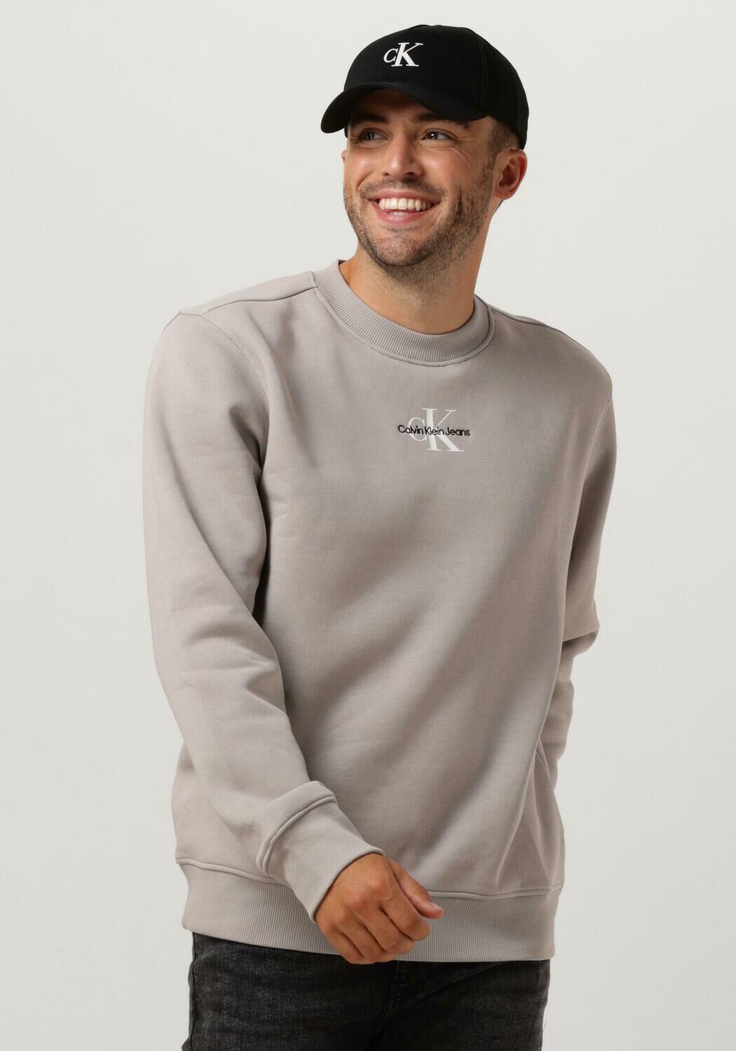 CALVIN KLEIN Heren Truien & Vesten Monologo Crew Neck Grijs