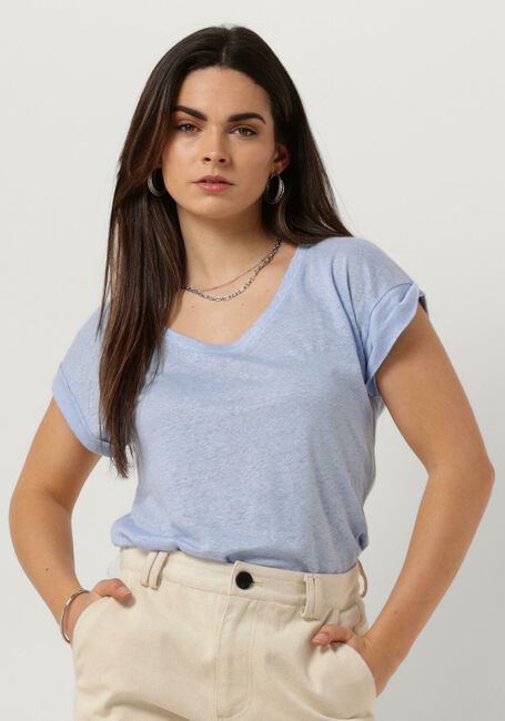Lichtblauwe KNIT-TED T-shirt ELIANE - large