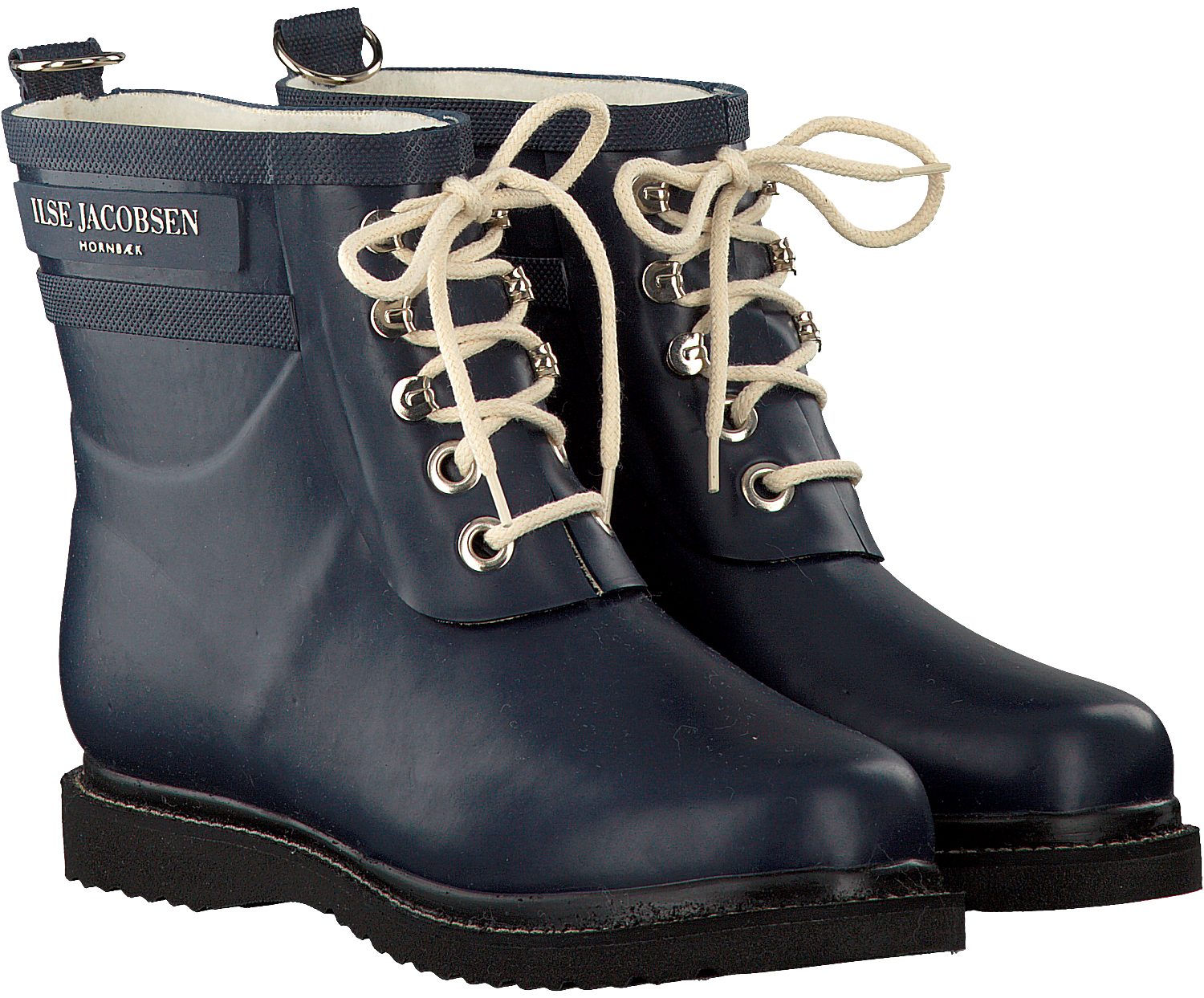 Blauwe ILSE JACOBSEN Regenlaarzen RUB2 | Omoda Ilse Jacobsen regenlaarzen lang met veters kleur blauw