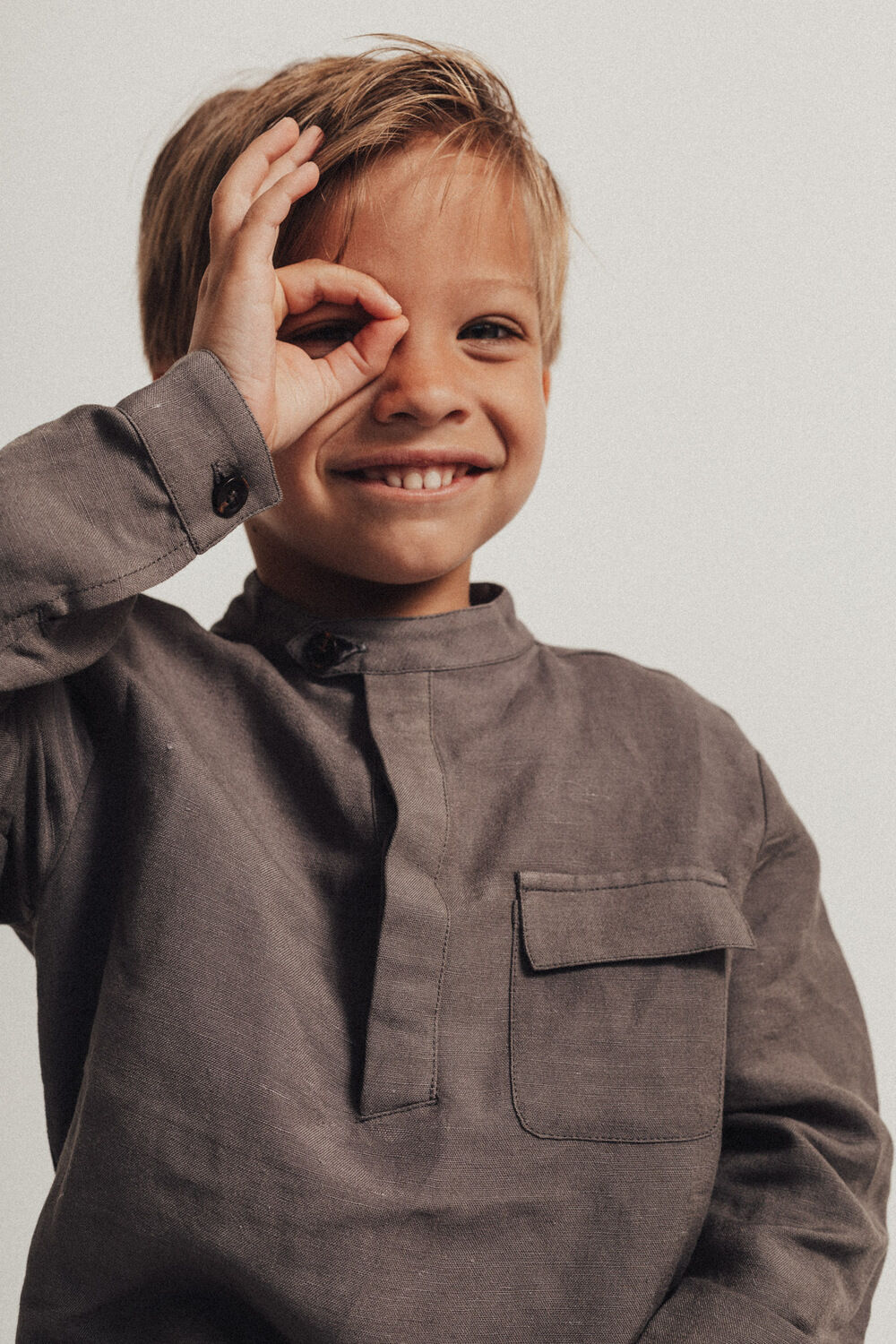 Grijze BAJE STUDIO Casual overhemd SUTTON - large