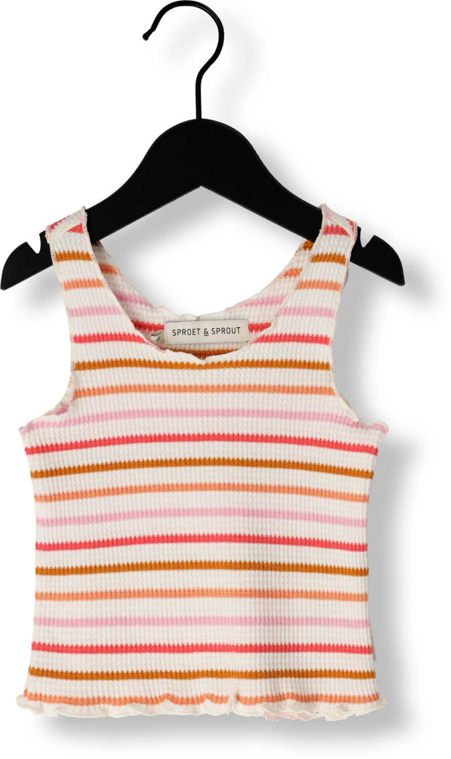 Sproet & Sprout Meisjes Tops & T-shirts Cropped Singlet Waffle Stripes Gebroken Wit