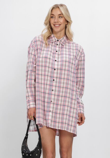 Roze ALIX THE LABEL Mini jurk LADIES WOVEN DAMAGED CHECK DRESS - large