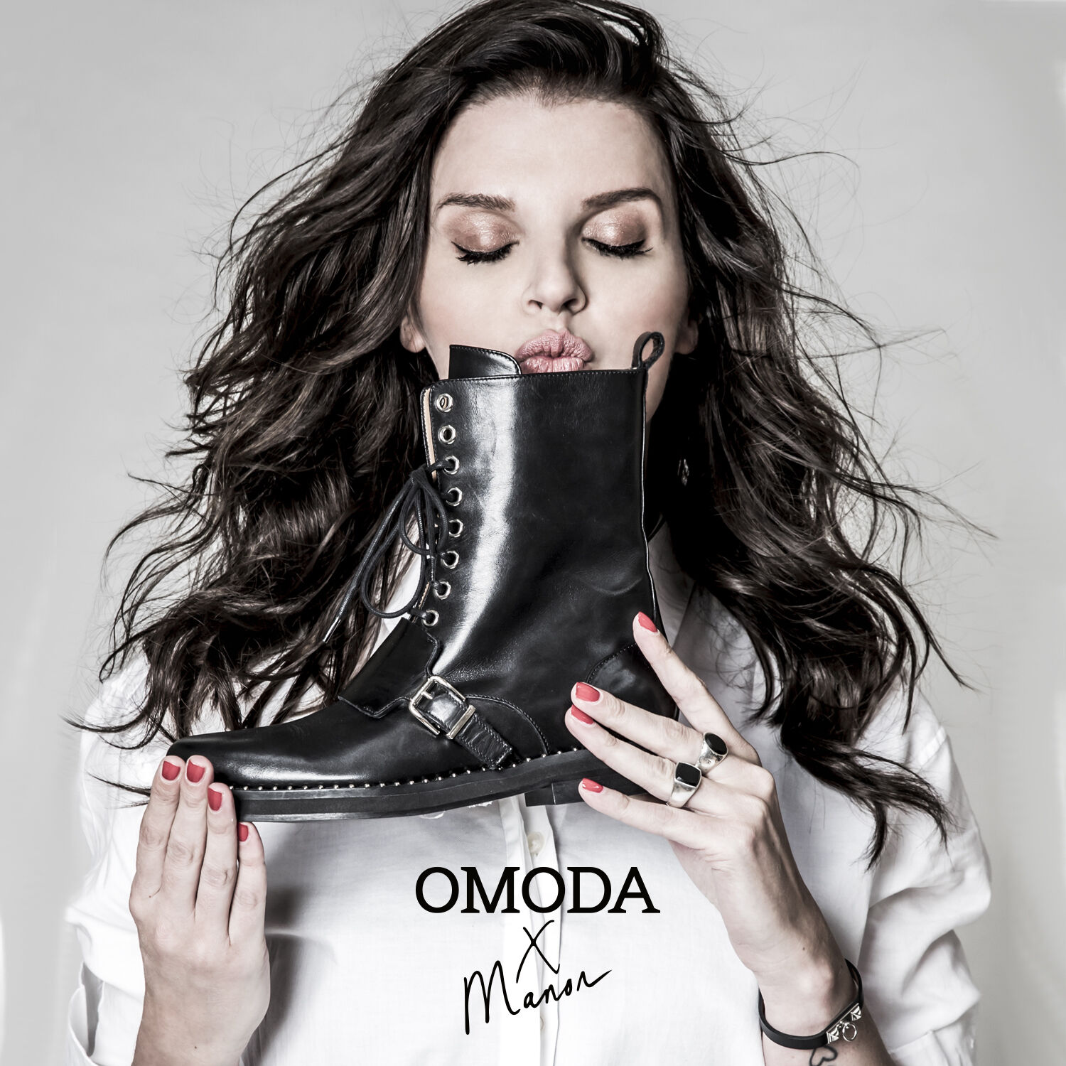 Zwarte OMODAXMANON Veterboots ABB2850 - large