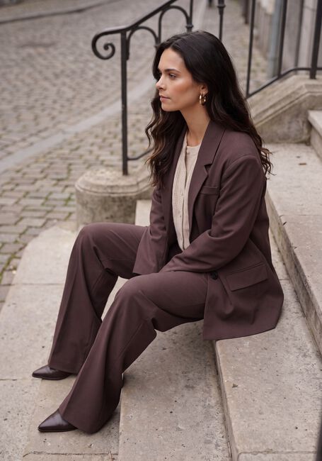 Bruine OBJECT Wijde broek OBJLISA WIDE PANT TALL - large