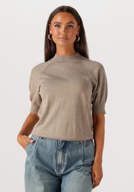Beige SUMMUM Trui SHORT SLEEVE SWEATER SOFT VISCOSE POLYAMIDE KNIT - large