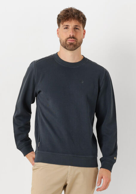 Blauwe CAST IRON Trui LONG SLEEVE R-NECK REGULAR FIT TWILL - large