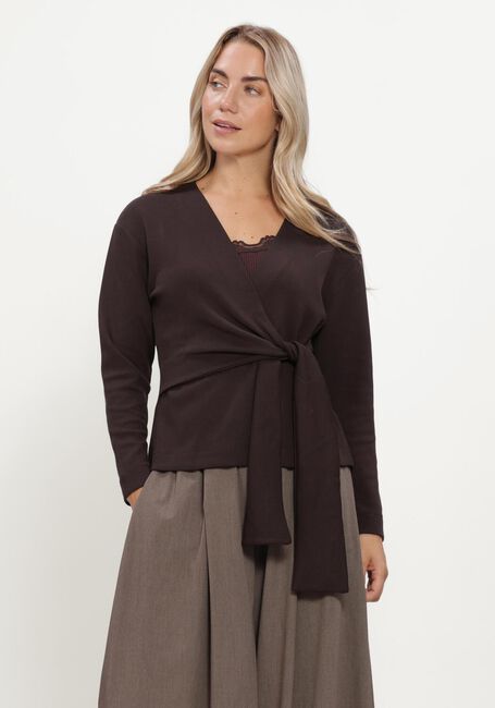 Bruine ROSEMUNDE Top BABETTE SILK SL U-NECK LONG LACE - large