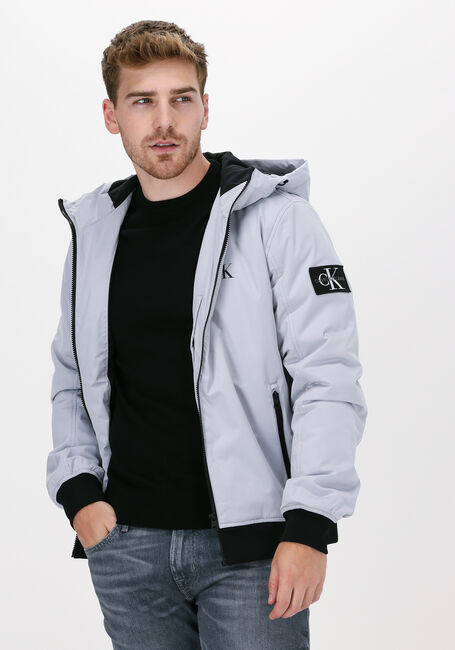 Gehakt halen Reis Grijze CALVIN KLEIN Gewatteerde jas HOODED PADDED HARRINGTON JACKE | Omoda