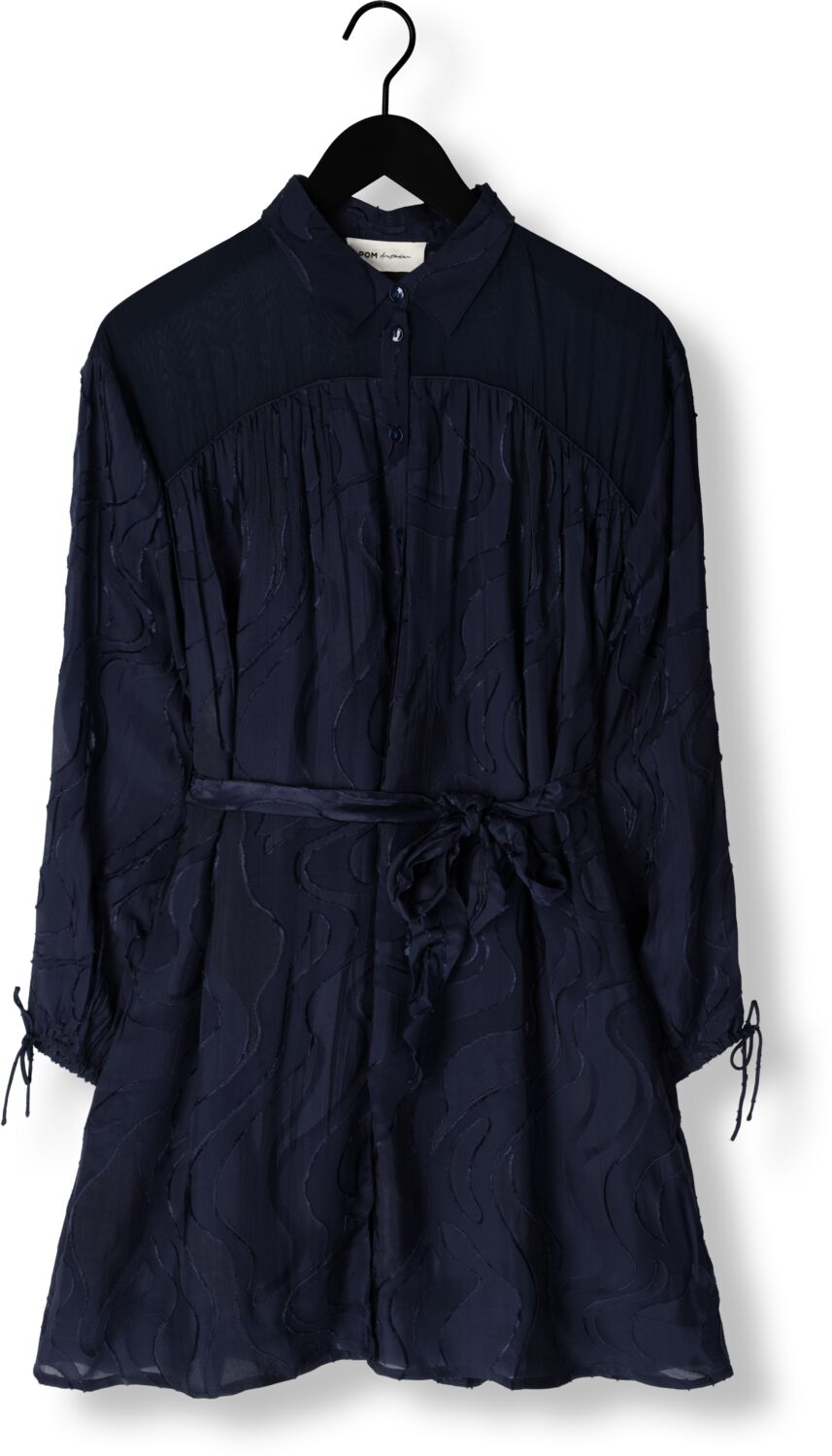 POM AMSTERDAM Dames Jurken Jacquard Midnight Blue Blauw