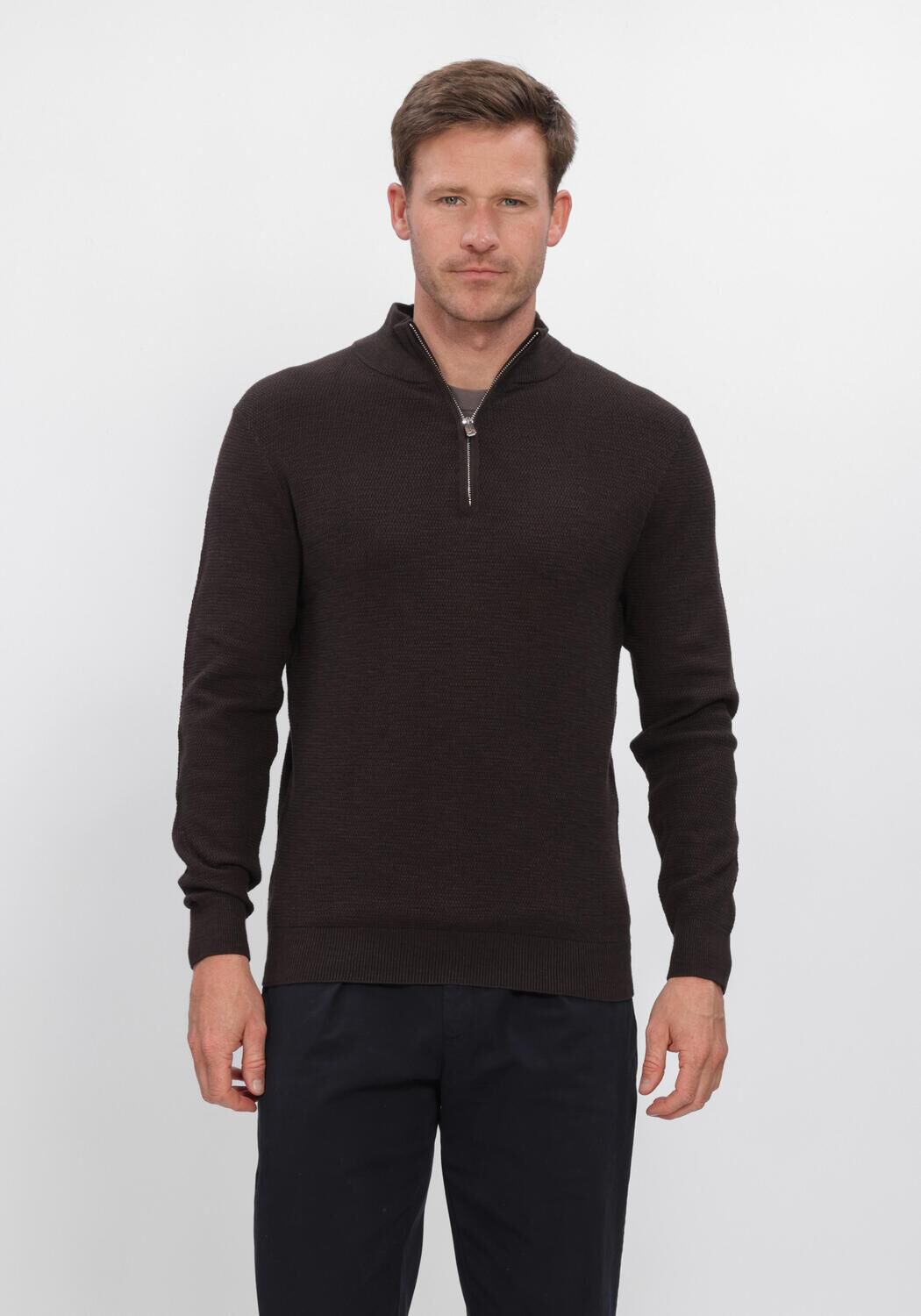 Bruine PROFUOMO Trui PPXJ30023 - large