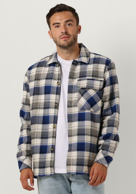 Donkerblauwe WOODBIRD Overshirt WBGLIXTO HECK SHIRT - large