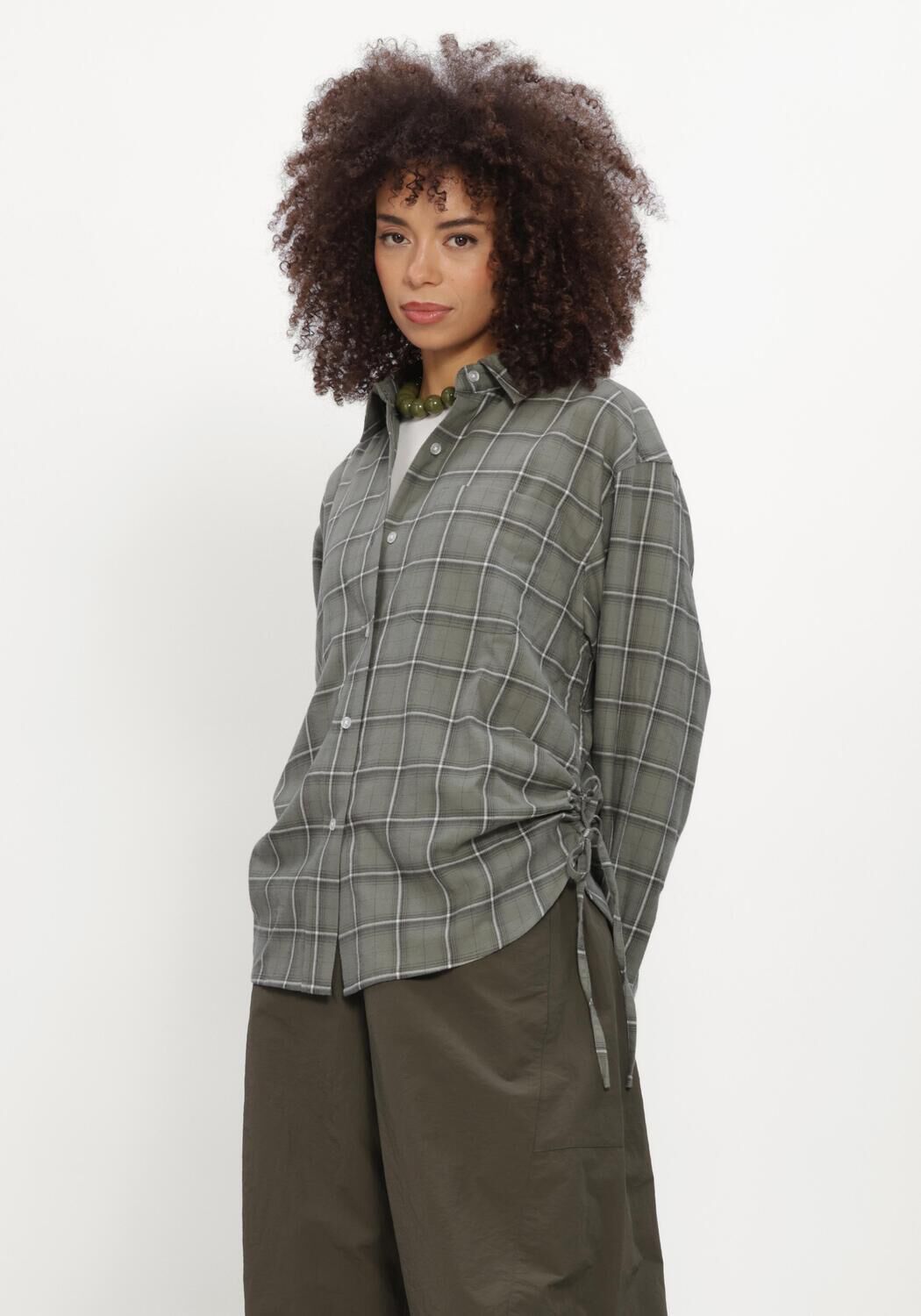 Groene CATWALK JUNKIE Blouses CHECK BLOUSE - large