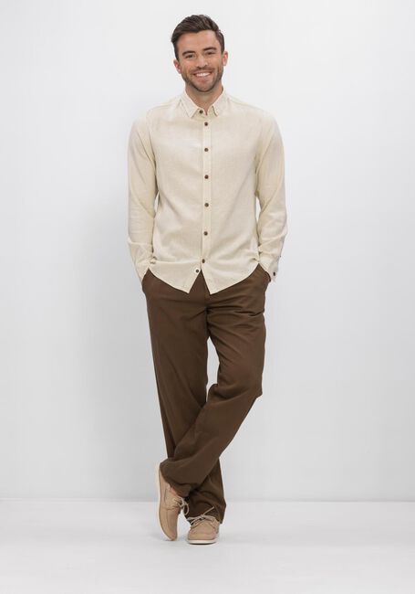 Beige ANERKJENDT Casual overhemd AKLEIF COT/LINEN/VIS L/S SHIRT - large