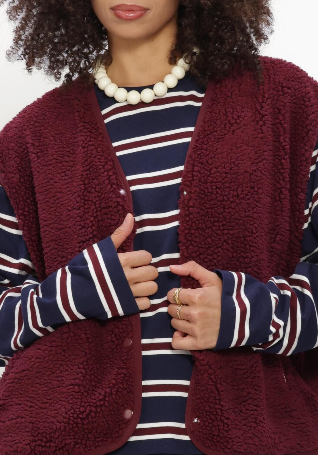 Bordeaux CATWALK JUNKIE Gilet TEDDY BODYWARMER - large