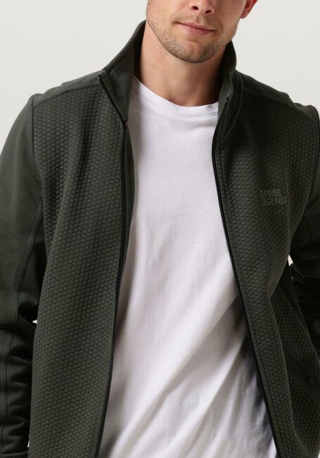 Groene PME LEGEND Vest ZIP JACKET JACQUARD INTERLOCK SWEAT - large