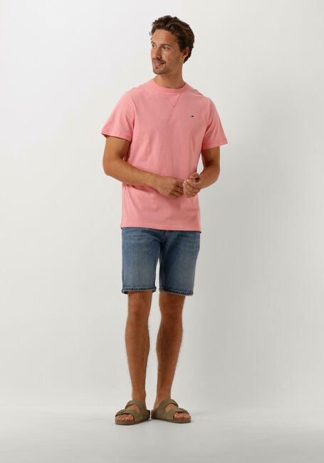 Roze TOMMY JEANS T-shirt TJM SLIM RIB DETAIL TEE - large