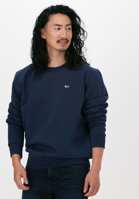 Donkerblauwe TOMMY JEANS Sweater TJM REGULAR FLEECE C NECK - large