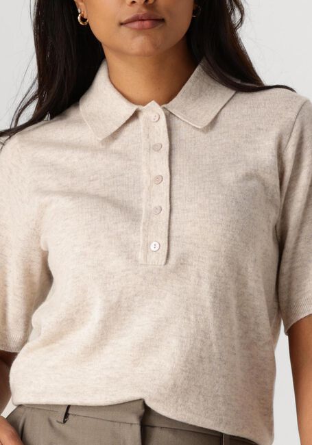 Ecru NEO NOIR T-shirt GRACIE KNIT POLO TEE - large