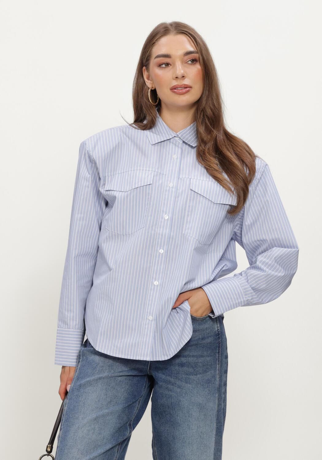 NOTRE-V Dames Blouses Nv-ingrid Lichtblauw