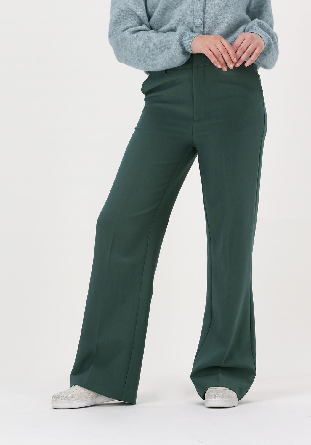Groene SCOTCH \u0026 SODA Wijde broek 'EDIE' TAILORED WIDE-LEG PANTS | Omoda
