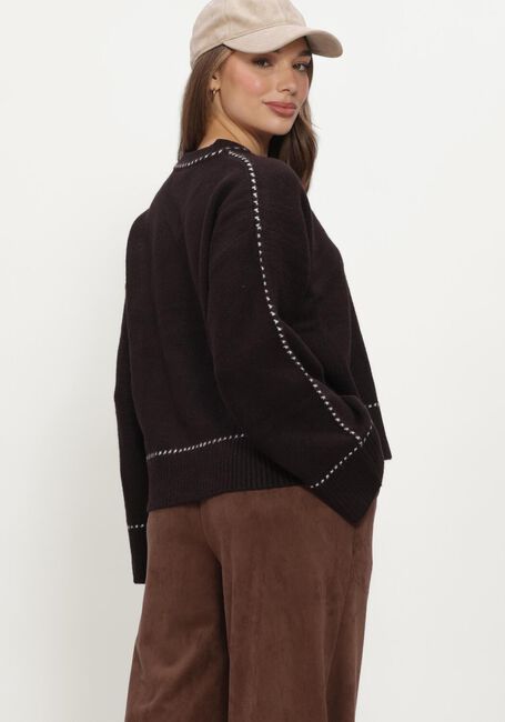 Bruine NEO NOIR Trui ROEME KNIT STITCH BLOUSE - large