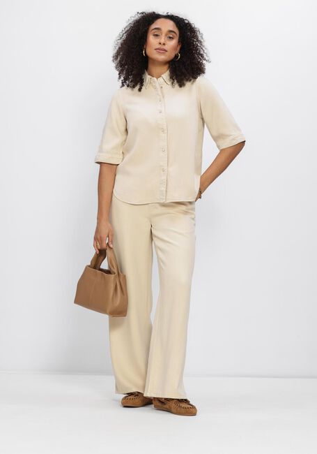 Beige OBJECT Wide jeans OBJFRAME LISA WIDE MW PANTS - large