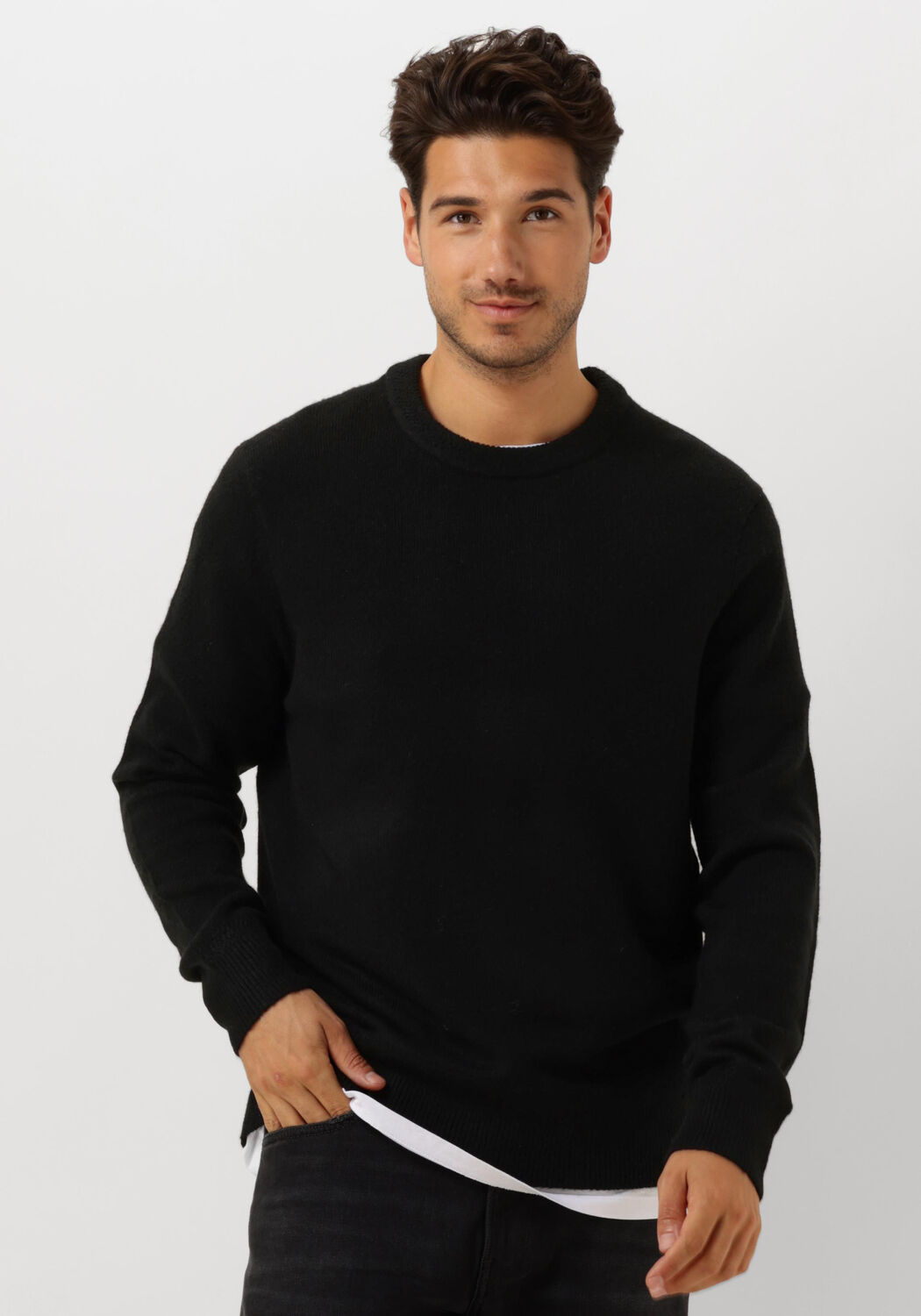 zwarte scotch soda trui soft knit regular fit sweater