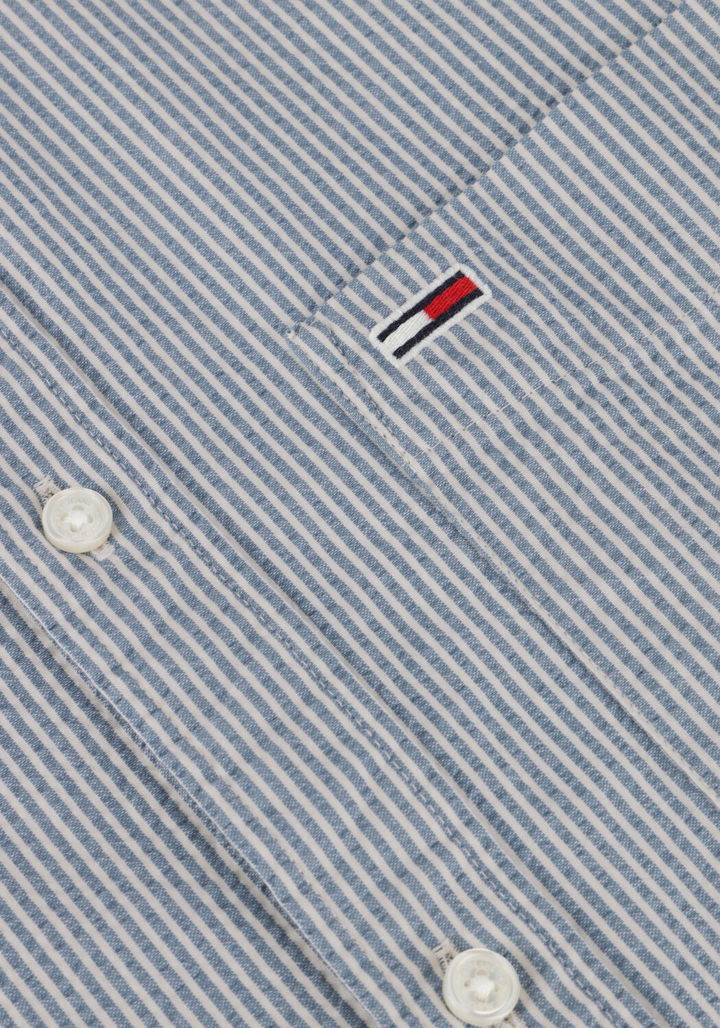 Blauwe TOMMY JEANS Casual overhemd TJM REG SEERSUCKER STP SS SHIRT - large