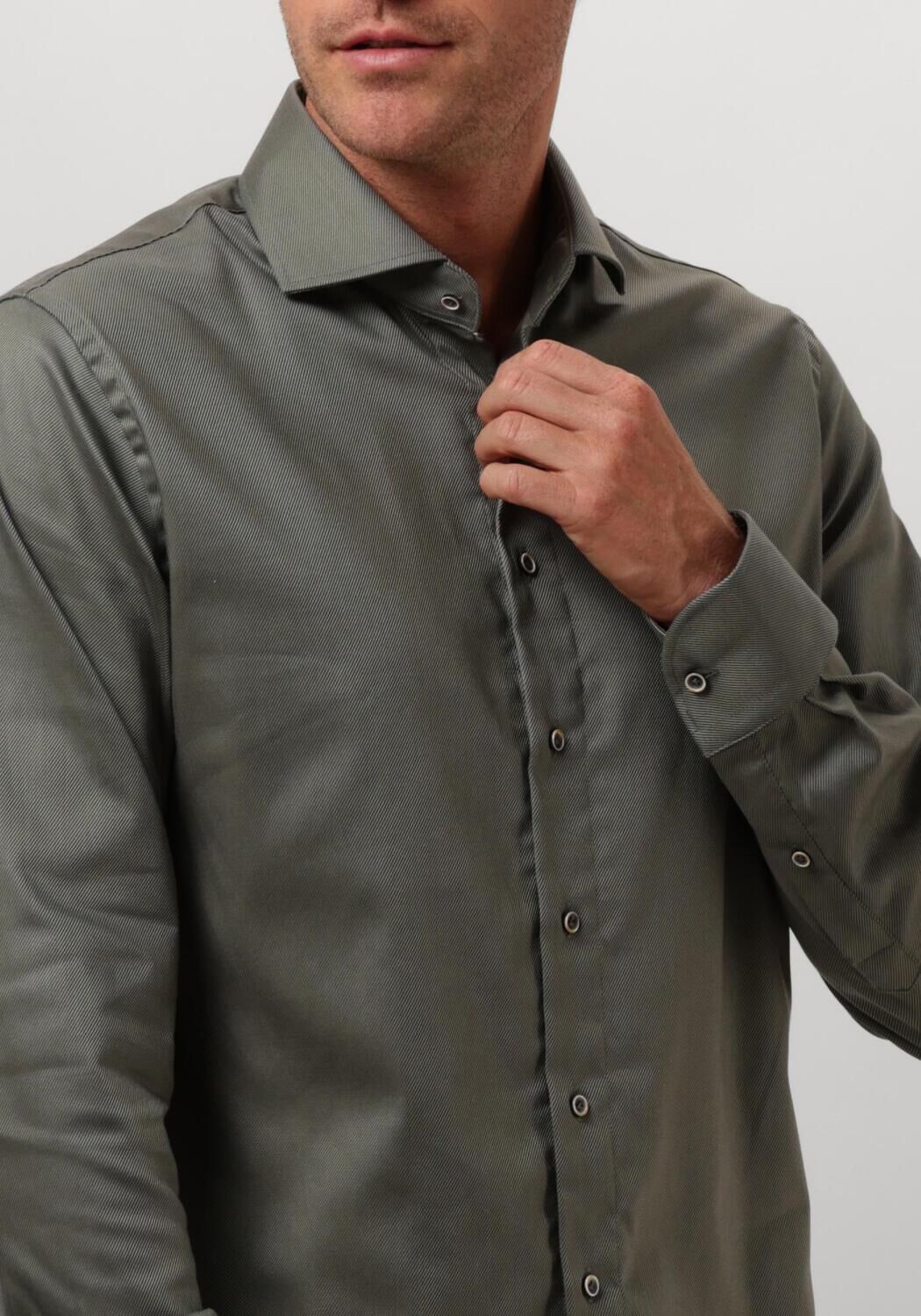 PROFUOMO Heren Overhemden Shirt Cutaway Sc Sf Non Iron Groen