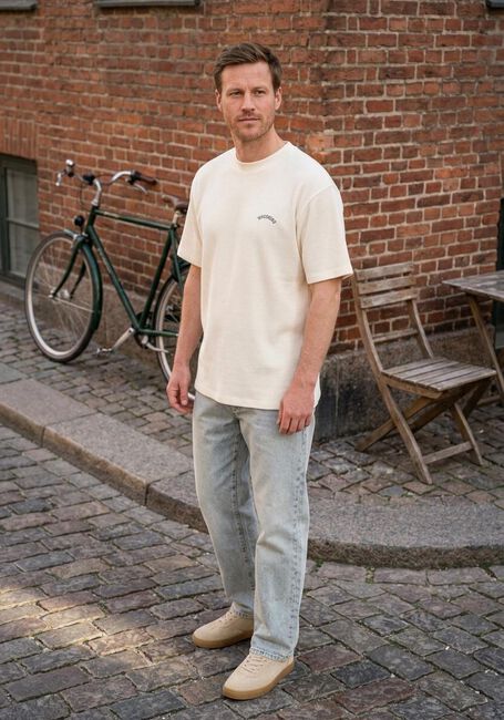 Gebroken wit WOODBIRD T-shirt WBBAINE WAFFEL TEE - large