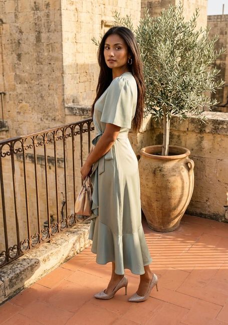 Mint Y.A.S. Midi jurk YASTHEA 2/4 MIDI WRAP DRESS S. - large