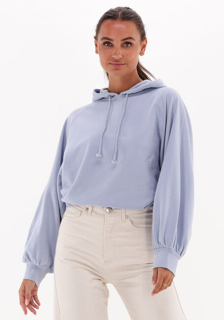 Lichtblauwe MSCH COPENHAGEN Sweater MANILA HOOD SWEATSHIRT - large