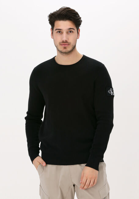 Zwarte CALVIN KLEIN Trui MONOGRAM BADGE CREW NECK SWEATER - large