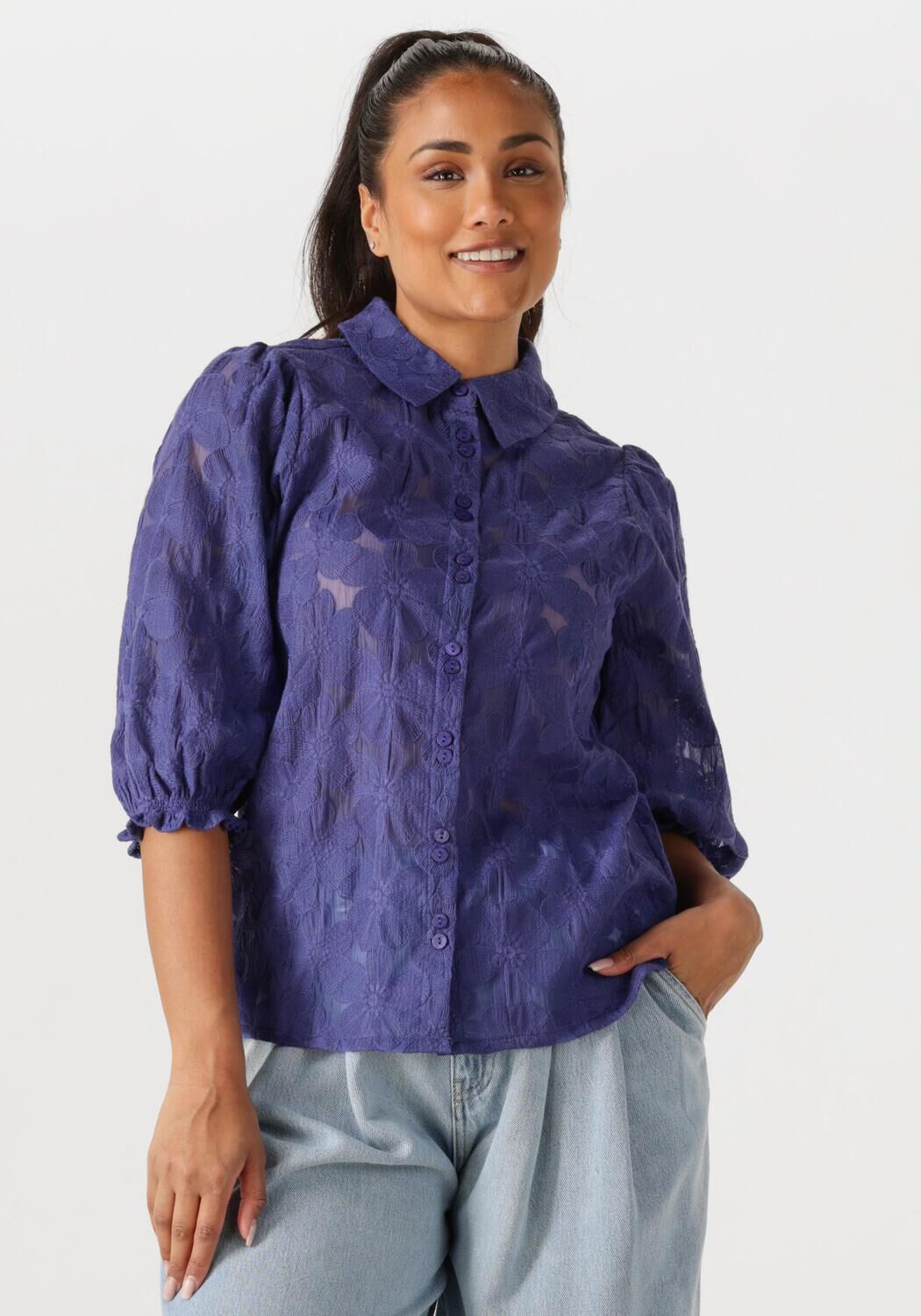 POM AMSTERDAM Dames Blouses Sapphire Blouse Blauw
