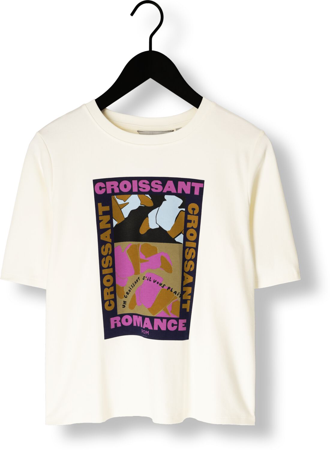 POM AMSTERDAM Dames Tops & T-shirts Tshirt Croissant Romane Wit